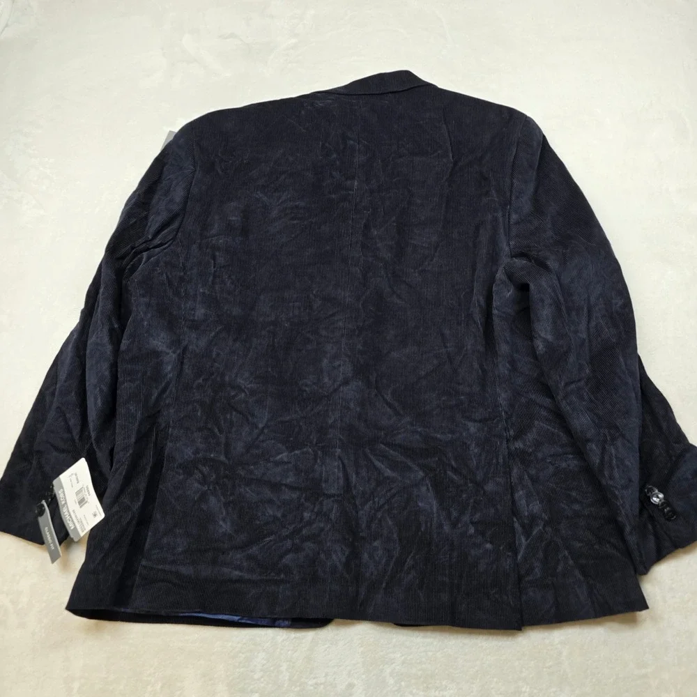 Michael Kors Corduroy Sport Coat Mens 48R 48 Navy Blue Cotton Blazer Jacket NEW